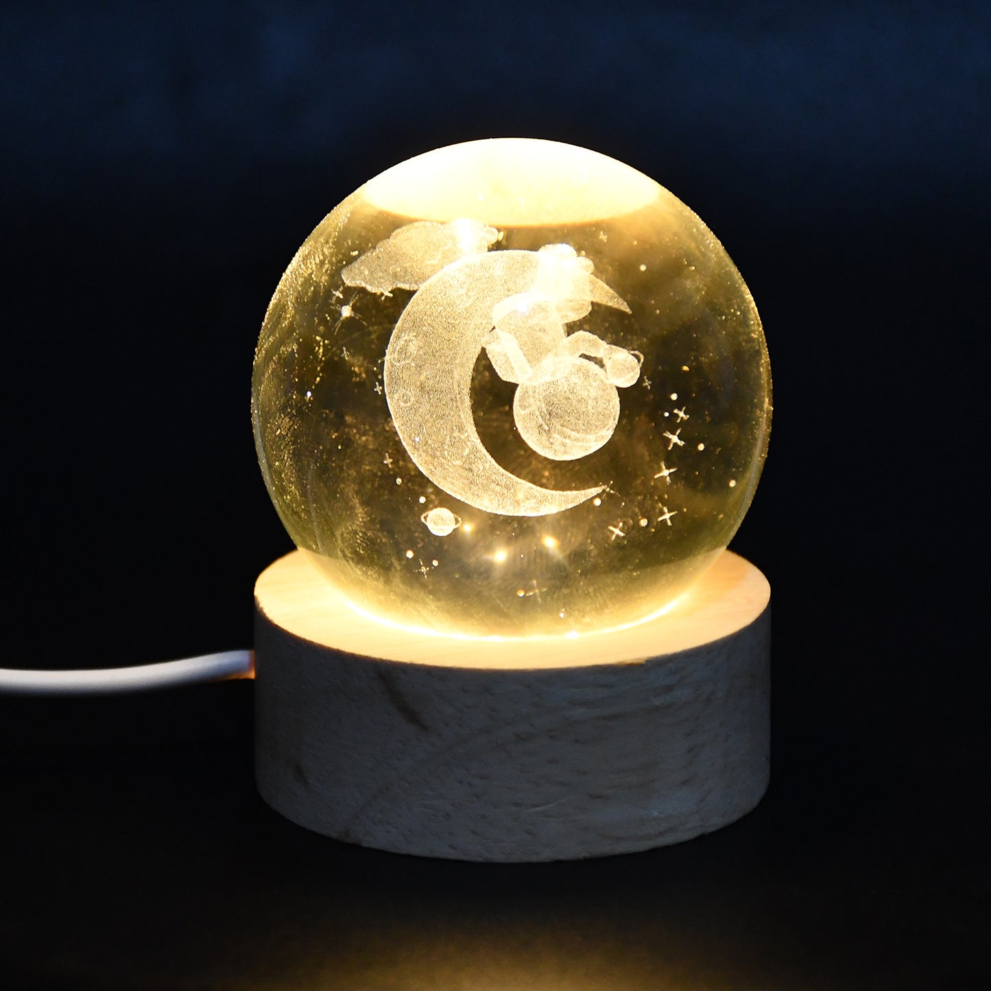 3d Crystal Ball Lamps With Base (1 Pc)