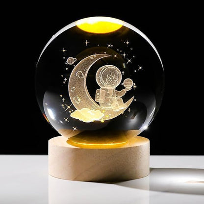 3d Crystal Ball Lamps With Base  (1 Pc)