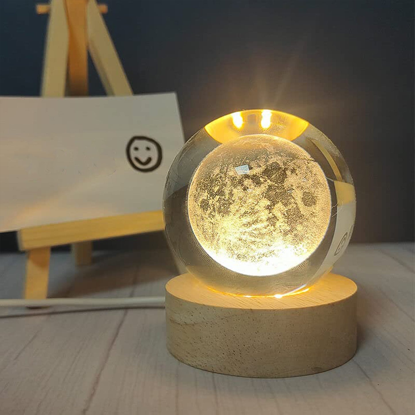 3d Crystal Ball Lamps With Base  (1 Pc)